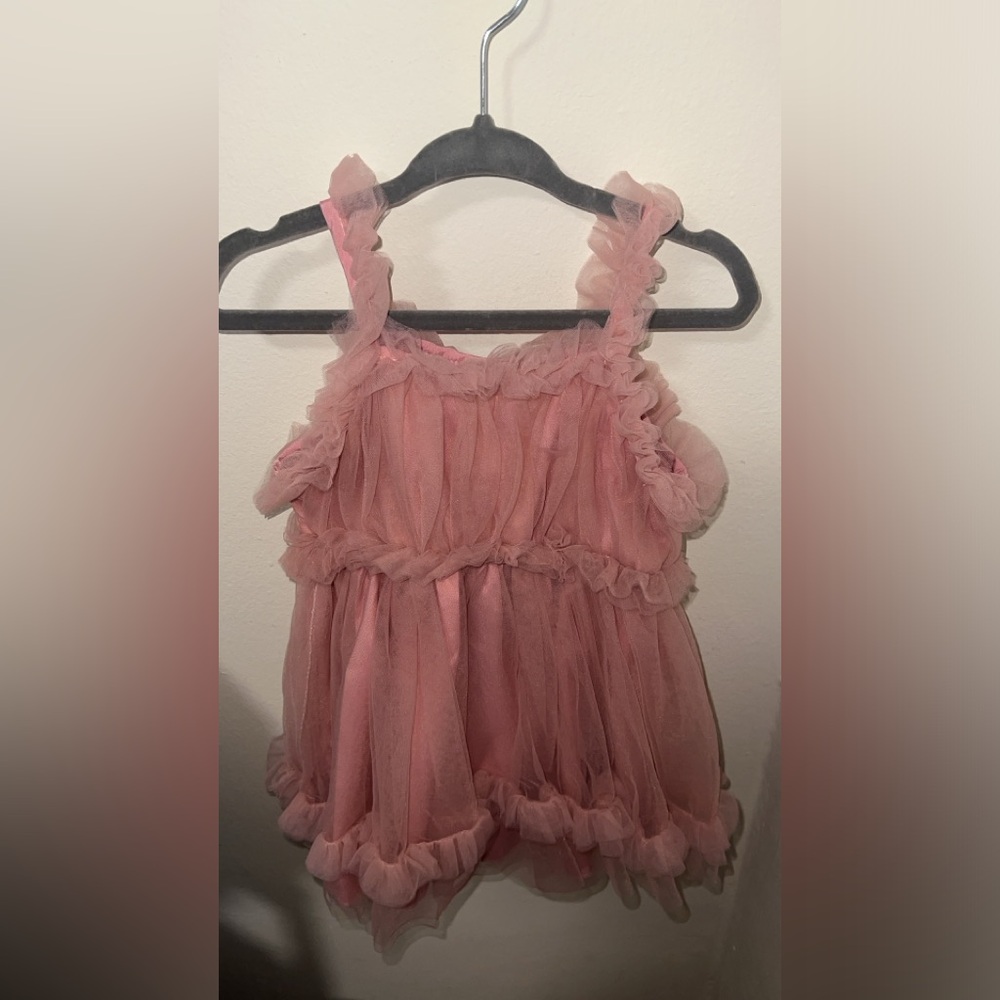 Pink Ruffled Tulle Dress